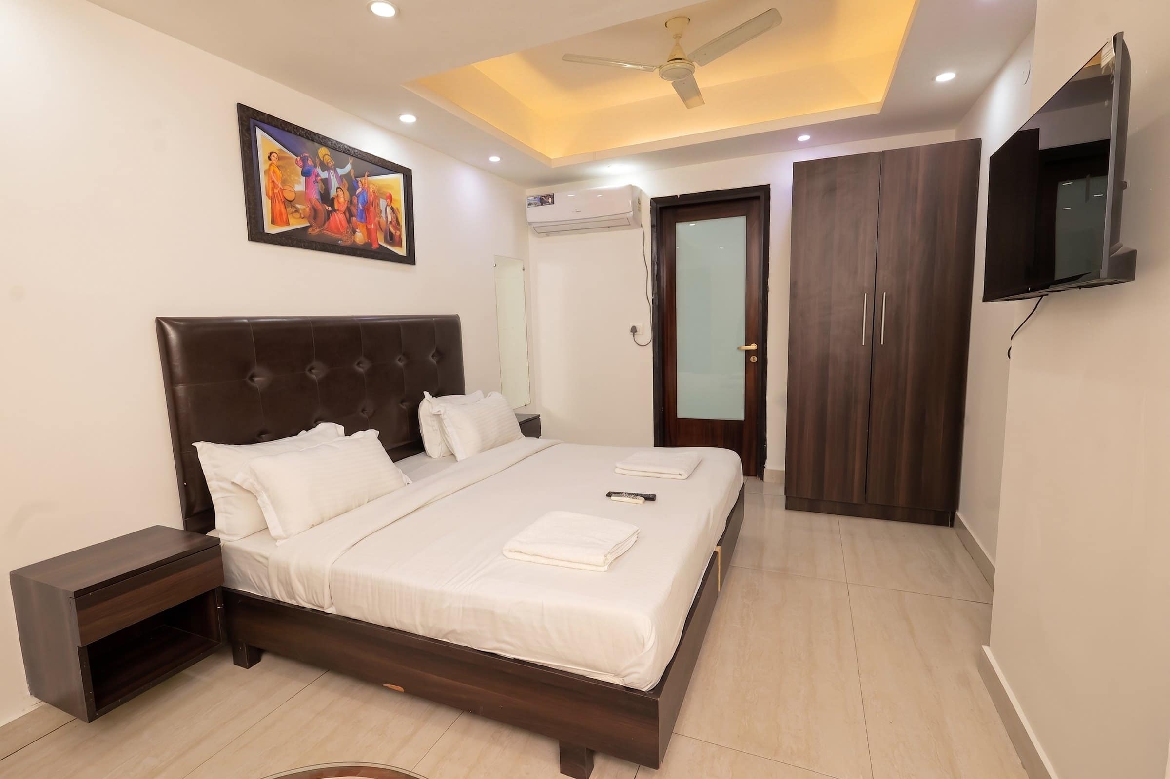 A wide view of an interior room
